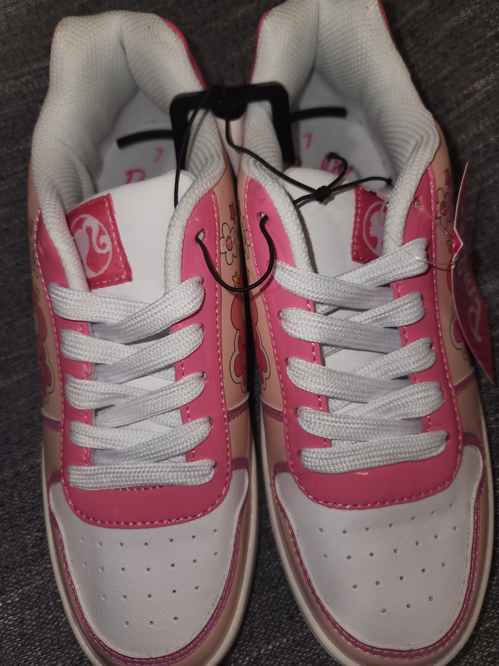 Barbie Pink & White Floral Low-Top Sneakers - Picture 3 of 5